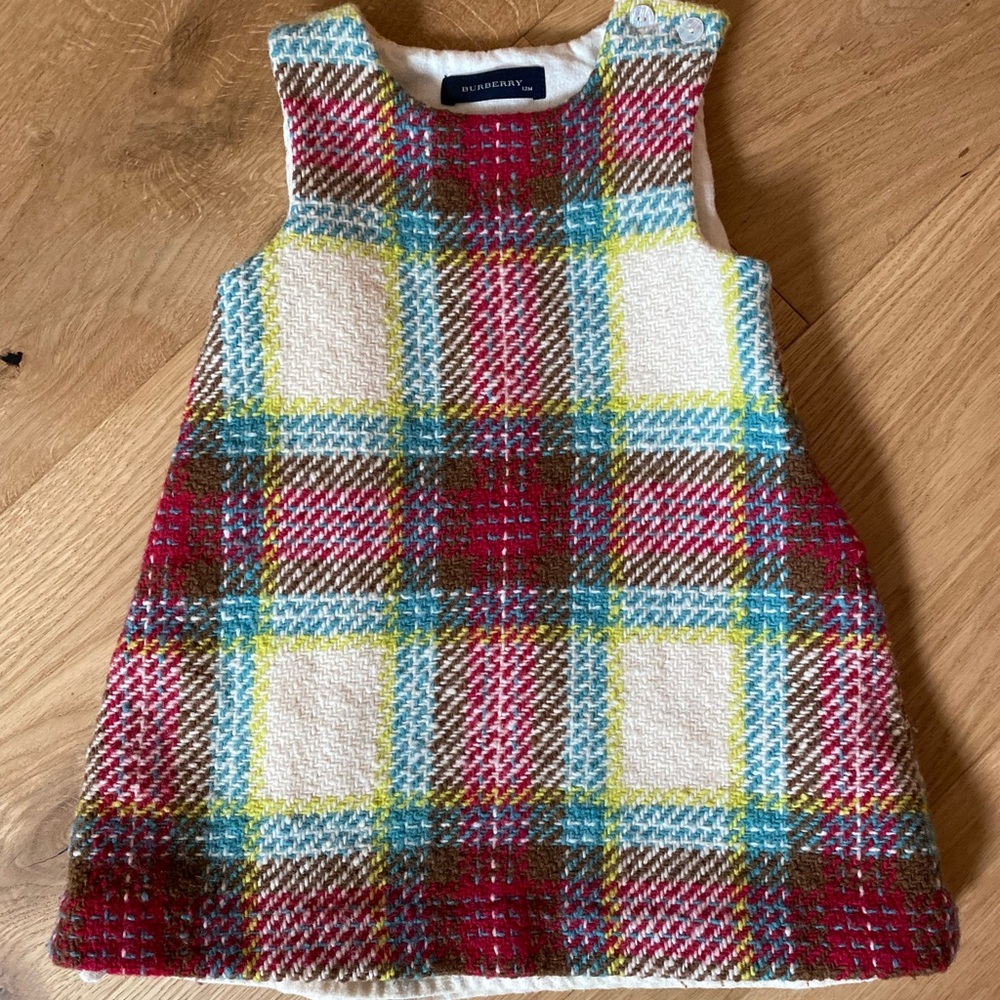 Burberry sleeveless plaid dress 12M